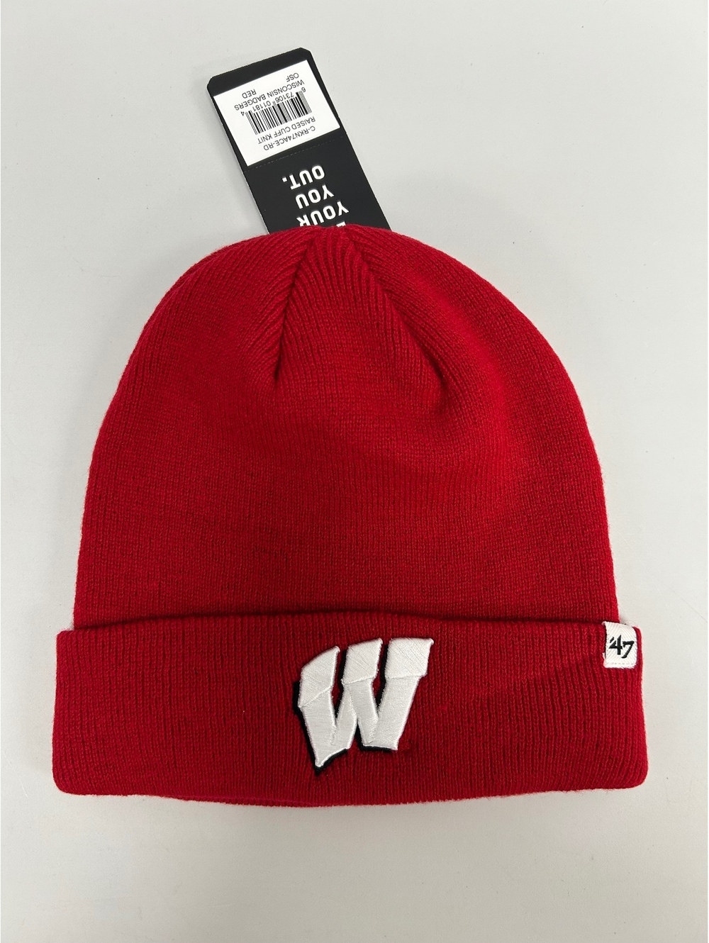 47 Brand Wisconsin Badgers Raised Cuff Knit Beanie Hat